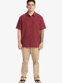 Shop Quiksilver Waterman Centinela Premium Anti-Wrinkle Shirt Ruby Wine Centinela 4