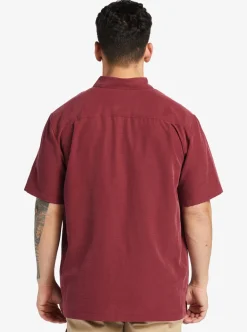 Shop Quiksilver Waterman Centinela Premium Anti-Wrinkle Shirt Ruby Wine Centinela 4