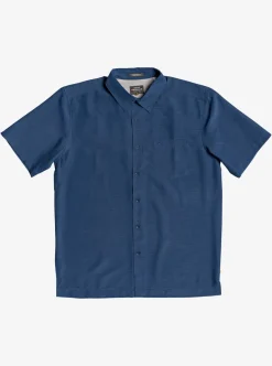Shop Quiksilver Waterman Centinela Premium Anti-Wrinkle Shirt Midnight Navy Centinella