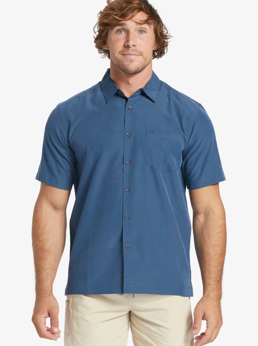 Shop Quiksilver Waterman Centinela Premium Anti-Wrinkle Shirt Midnight Navy Centinella