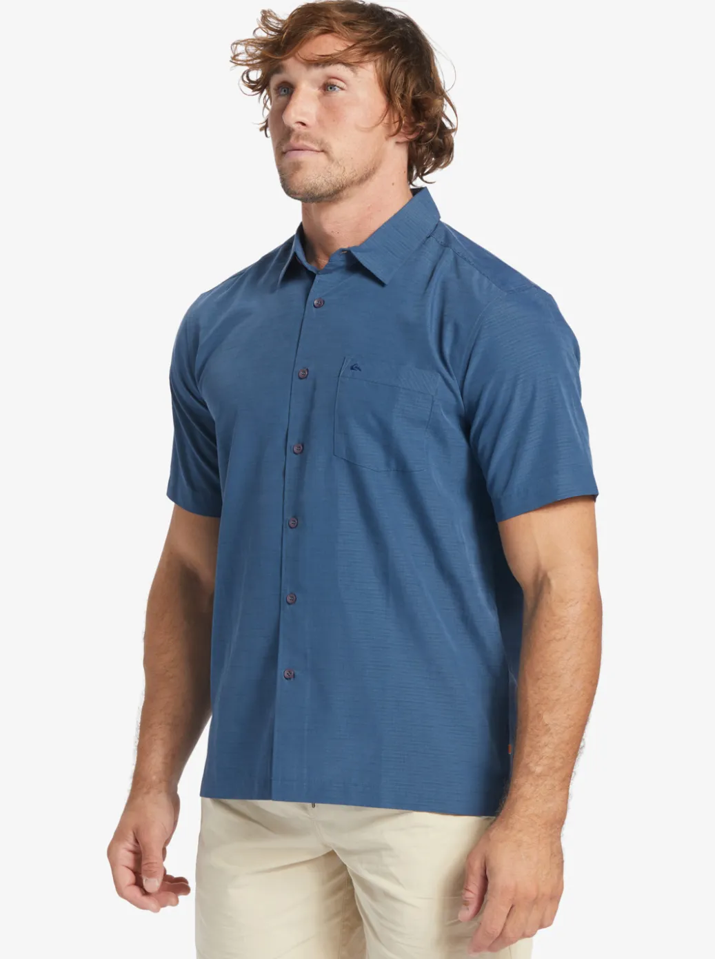 Shop Quiksilver Waterman Centinela Premium Anti-Wrinkle Shirt Midnight Navy Centinella