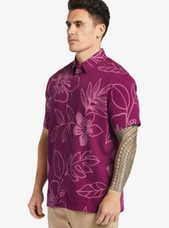 Clearance Quiksilver Waterman Cruise Town Woven Shirt Magenta Cruise Town