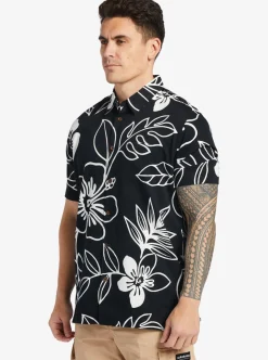 New Quiksilver Waterman Cruise Town Woven Shirt Black Cruise Town