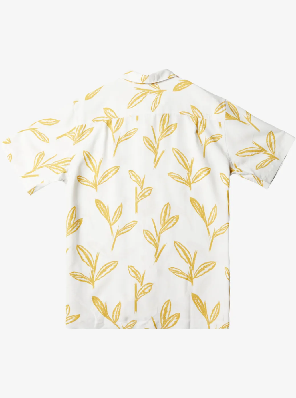 New Quiksilver Waterman Ginger Stalks Short Sleeve Shirt Oil Yellow Ginger Stalks