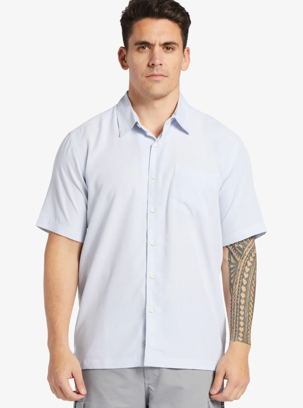 Best Sale Quiksilver Waterman Kings Cliff Short Sleeve Shirt White Kings Cliff