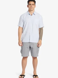 Best Sale Quiksilver Waterman Kings Cliff Short Sleeve Shirt White Kings Cliff