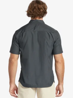 Flash Sale Quiksilver Waterman Kings Cliff Short Sleeve Shirt Black Kings Cliff