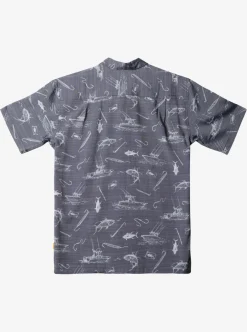Sale Quiksilver Waterman Line Spinner Short Sleeve Shirt Black Line Spinner