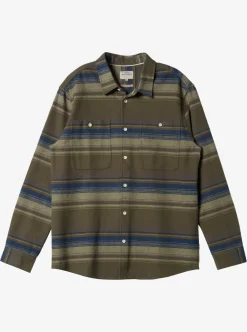 Cheap Quiksilver Waterman Lowest Tide Flannel Long Sleeve Top Dusty Olive Lowest Tide