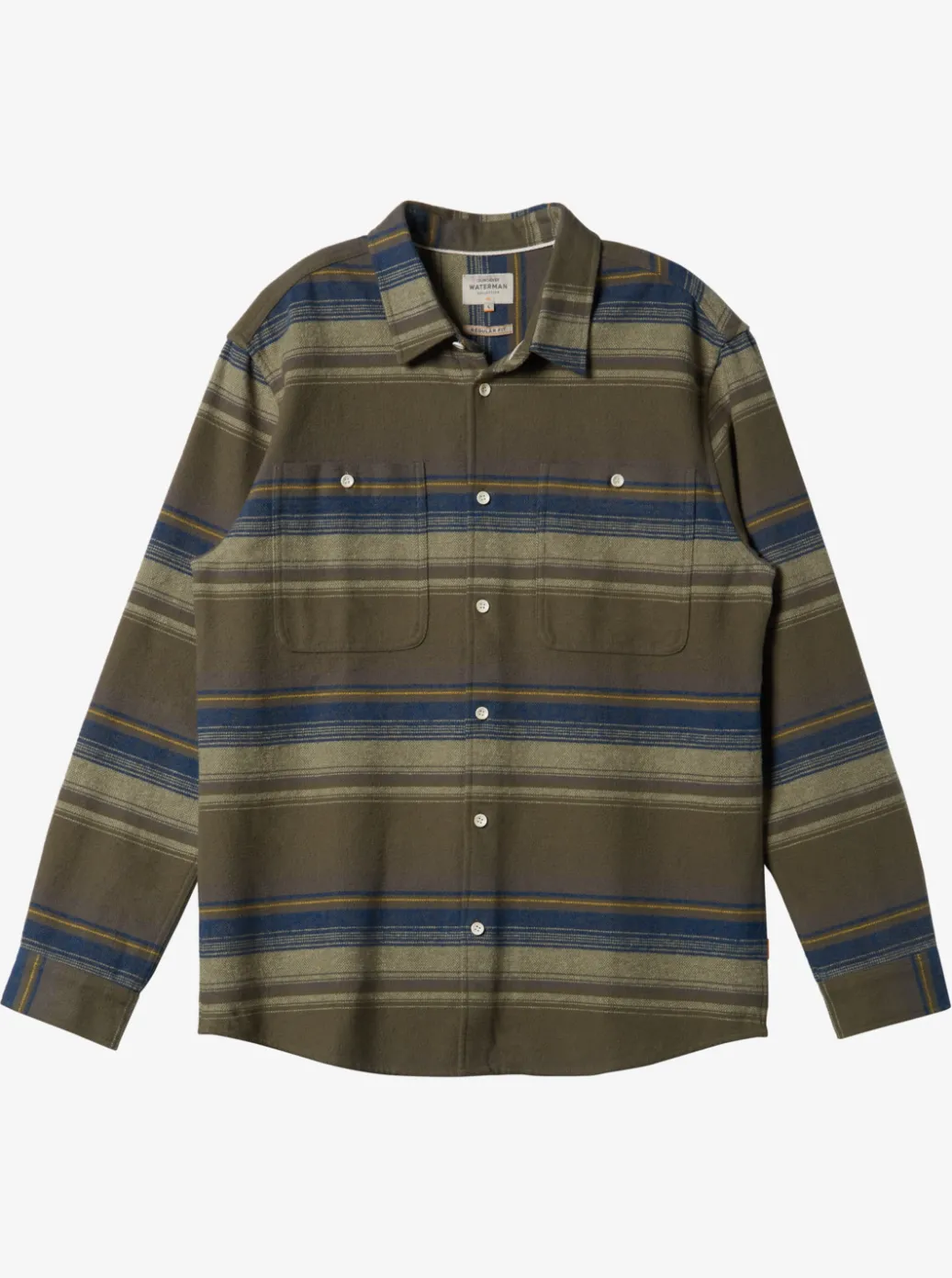 Cheap Quiksilver Waterman Lowest Tide Flannel Long Sleeve Top Dusty Olive Lowest Tide
