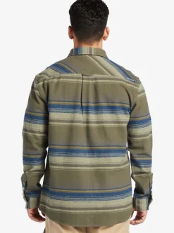 Cheap Quiksilver Waterman Lowest Tide Flannel Long Sleeve Top Dusty Olive Lowest Tide