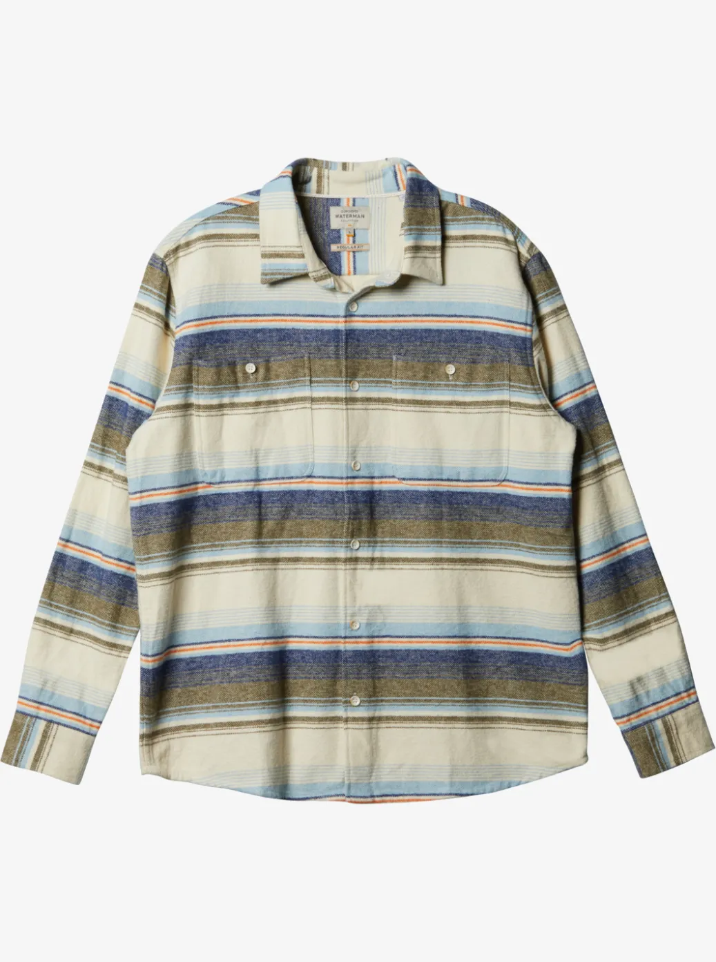 Sale Quiksilver Waterman Lowest Tide Flannel Long Sleeve Shirt Dusk Blue Lowest Tide