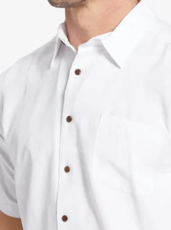 Shop Quiksilver Waterman Manele Bay Short Sleeve Shirt White