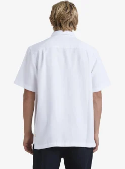 Shop Quiksilver Waterman Manele Bay Short Sleeve Shirt White