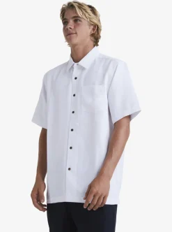 Shop Quiksilver Waterman Manele Bay Short Sleeve Shirt White