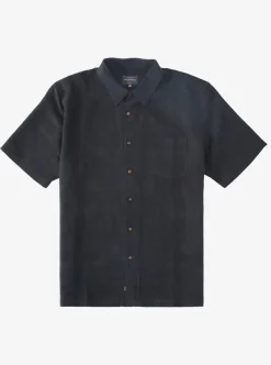 Fashion Quiksilver Waterman Manele Bay Short Sleeve Shirt Black