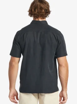 Fashion Quiksilver Waterman Manele Bay Short Sleeve Shirt Black