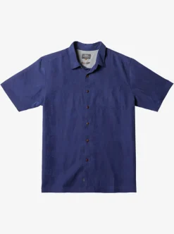 Cheap Quiksilver Waterman Manele Bay Short Sleeve Shirt Medieval Blue