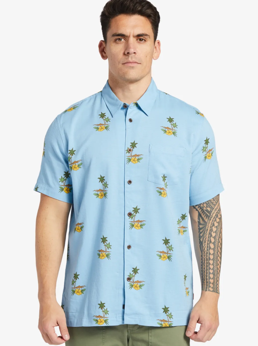 Cheap Quiksilver Waterman Micronesia Woven Shirt Micronesia Dusk Blue