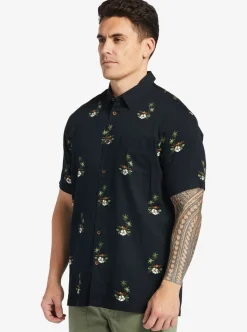 Best Sale Quiksilver Waterman Micronesia Woven Shirt Micronesia Dusk Black