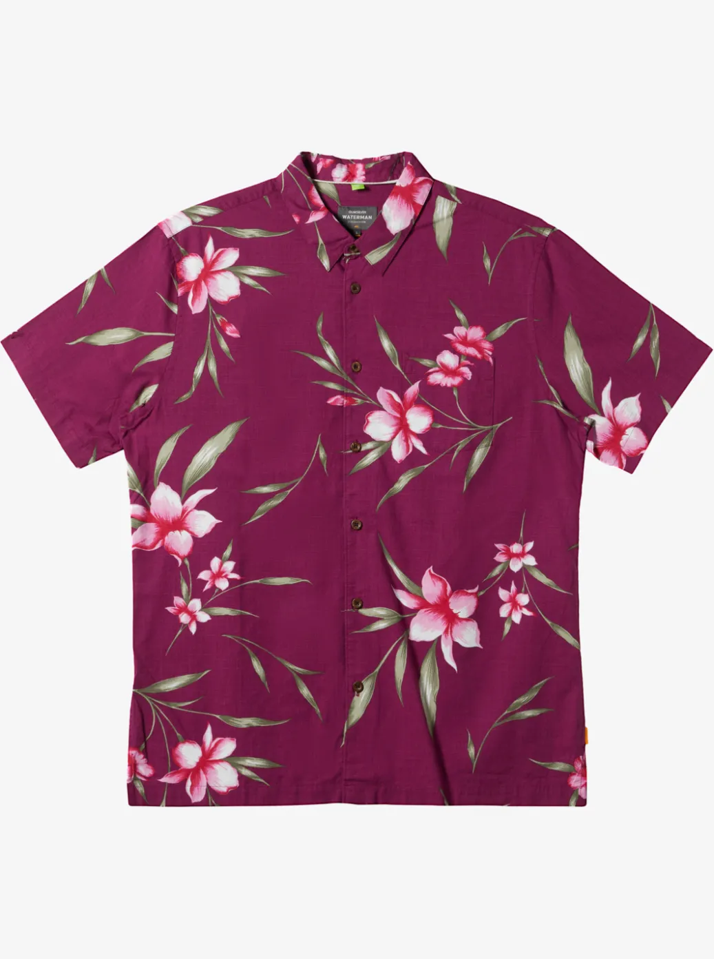 Outlet Quiksilver Waterman Night Bloomer Woven Shirt Magenta Night Bloomer
