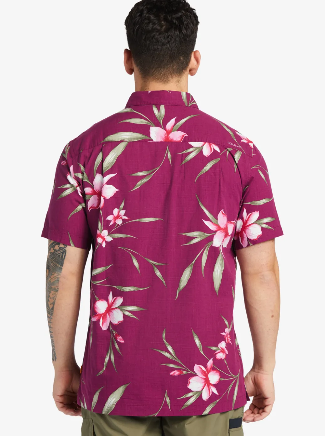 Outlet Quiksilver Waterman Night Bloomer Woven Shirt Magenta Night Bloomer