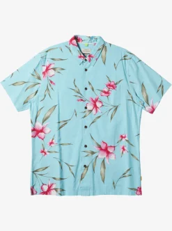 Discount Quiksilver Waterman Night Bloomer Woven Shirt Gulf Stream Night Bloomer