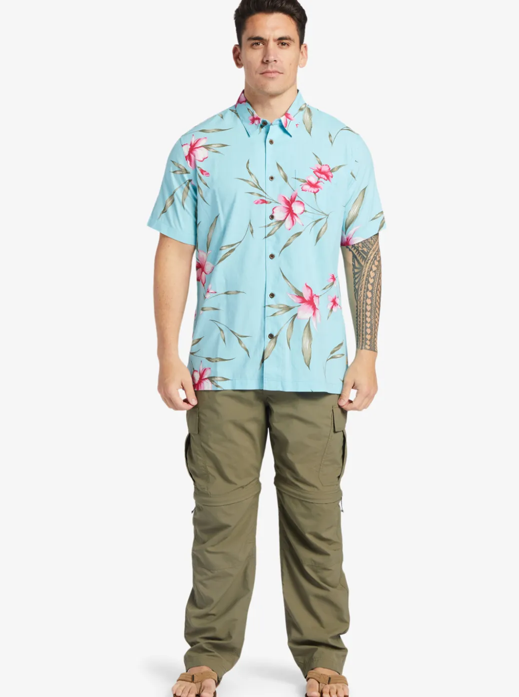 Discount Quiksilver Waterman Night Bloomer Woven Shirt Gulf Stream Night Bloomer