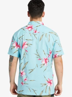 Discount Quiksilver Waterman Night Bloomer Woven Shirt Gulf Stream Night Bloomer