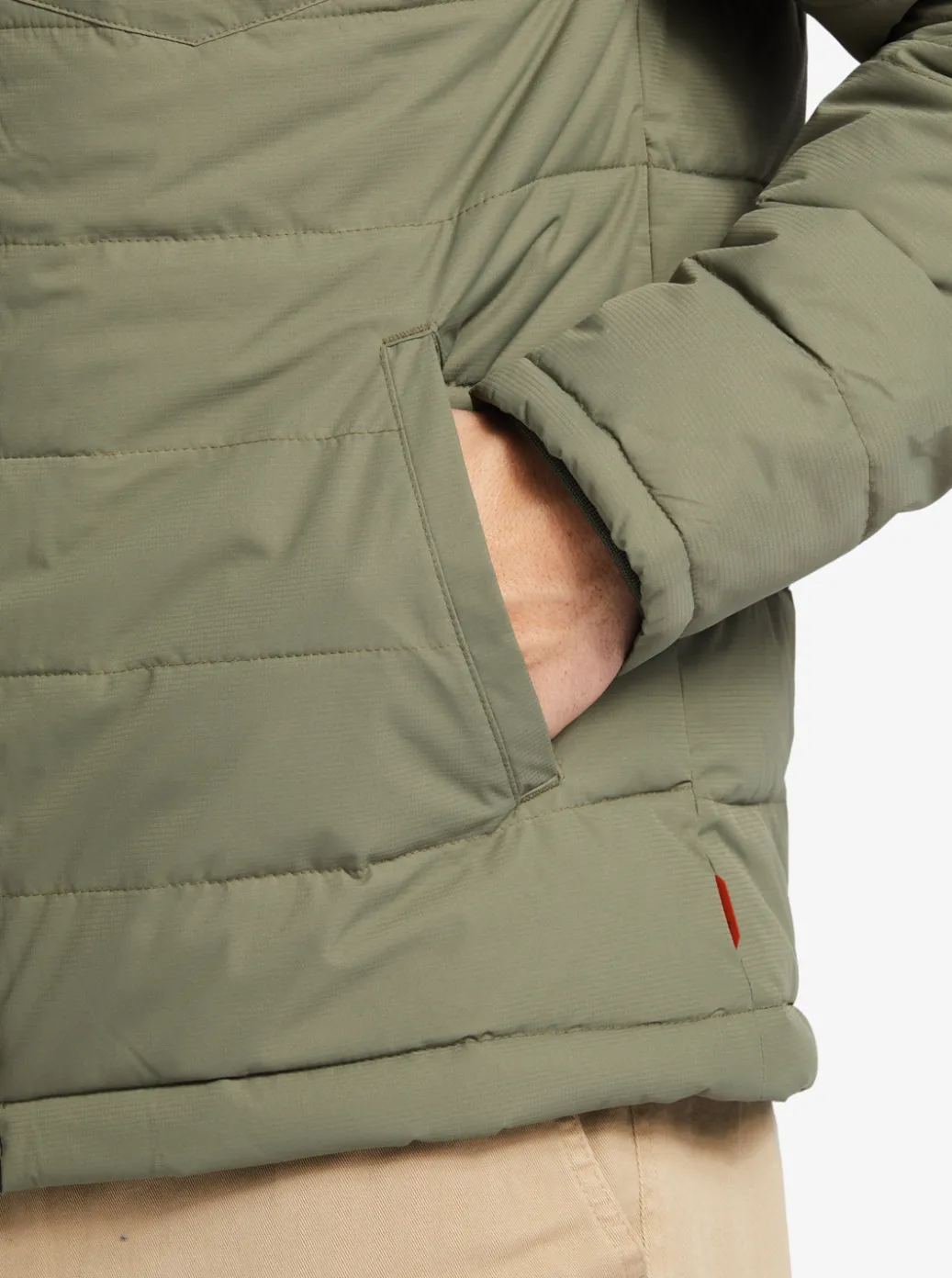 Clearance Quiksilver Waterman Ocean Caves Lightweight Puffer Jacket Dusty Olive