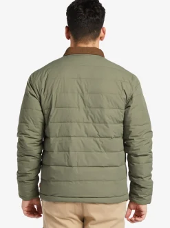 Clearance Quiksilver Waterman Ocean Caves Lightweight Puffer Jacket Dusty Olive
