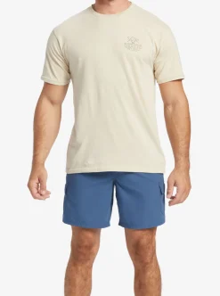 Fashion Quiksilver Waterman Outdoor Livin T-Shirt Brown Rice