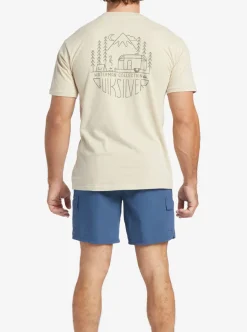 Fashion Quiksilver Waterman Outdoor Livin T-Shirt Brown Rice