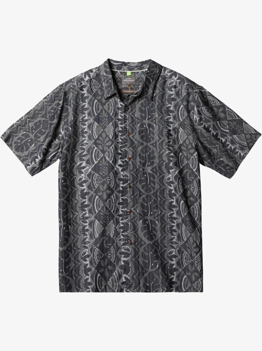 Sale Quiksilver Waterman Paradise Day Short Sleeve Shirt Black Paradise Bay
