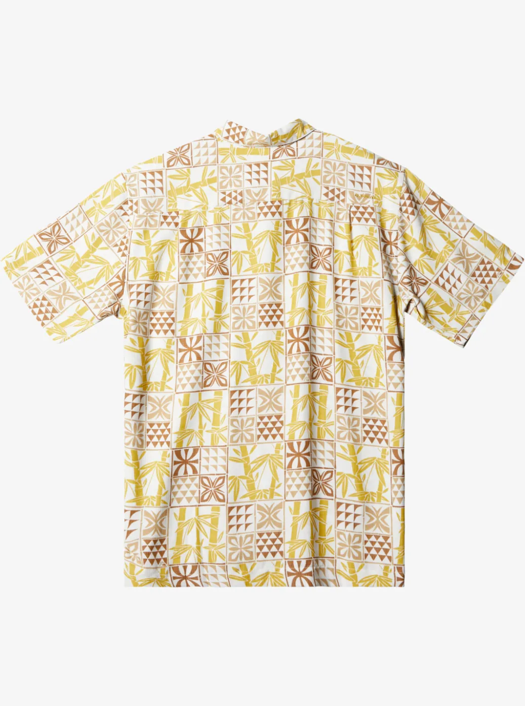 Store Quiksilver Waterman Plaid Flight Short Sleeve Shirt Brown Rice Checked Flight