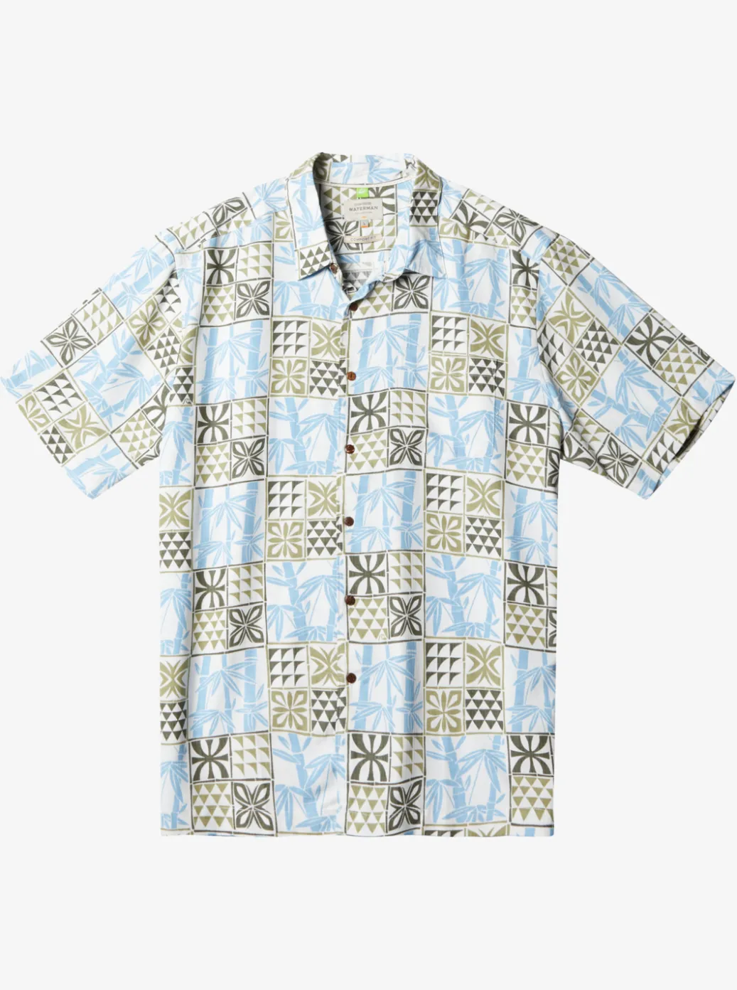 Sale Quiksilver Waterman Plaid Flight Short Sleeve Shirt Tea Checked Flight