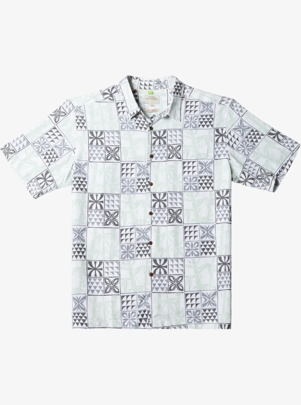 Best Sale Quiksilver Waterman Plaid Flight Short Sleeve Shirt White Checked Flight