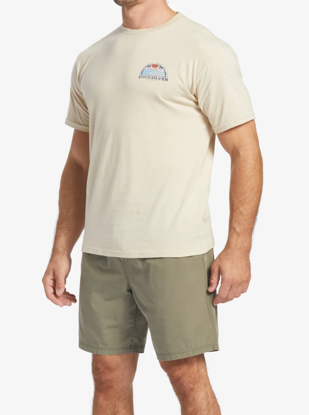 Online Quiksilver Waterman Set View T-Shirt Brown Rice