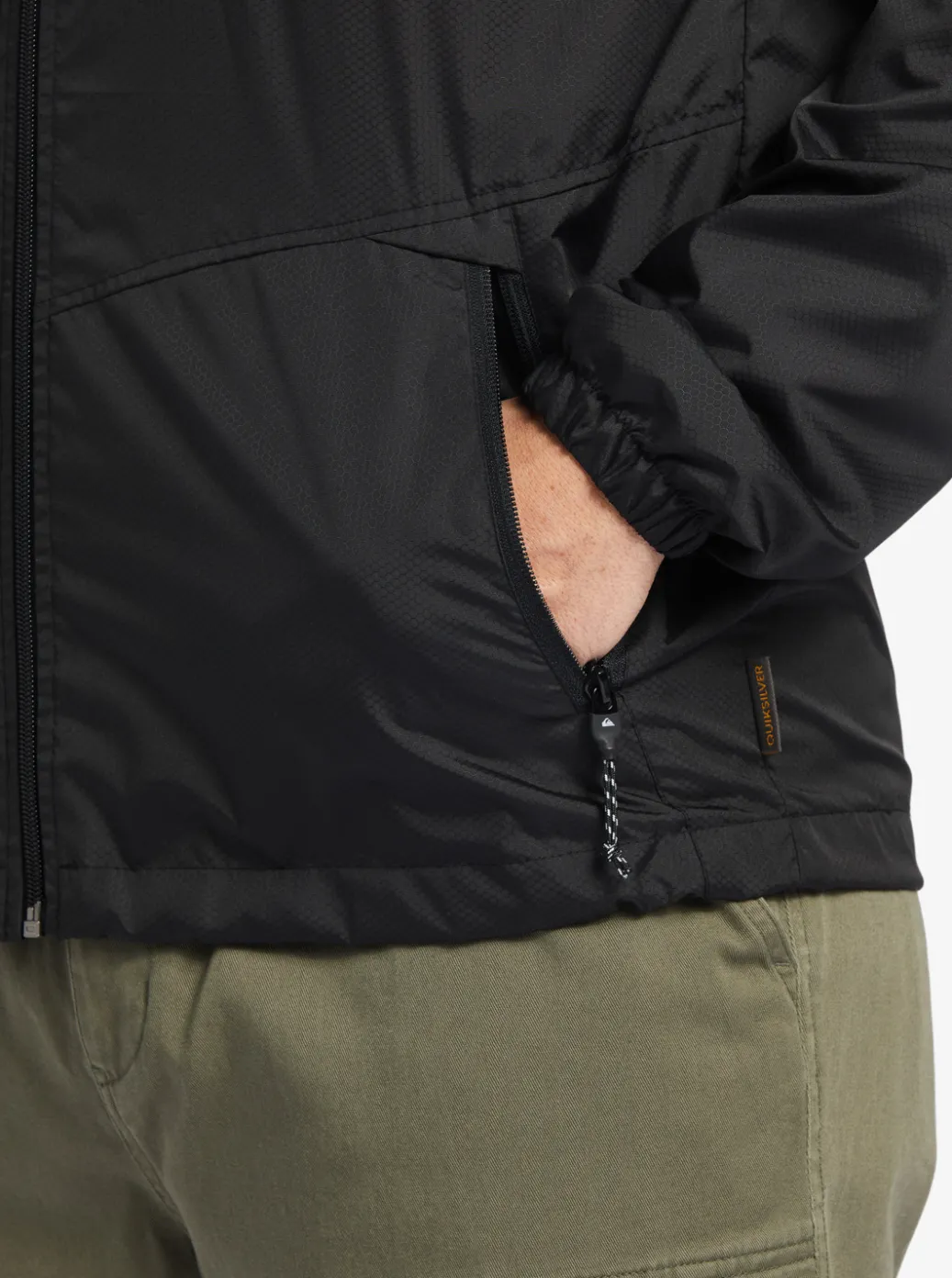 Best Quiksilver Waterman Shell Shock Water-Resistant Lightweight Mini Ripstop Windbreaker Black