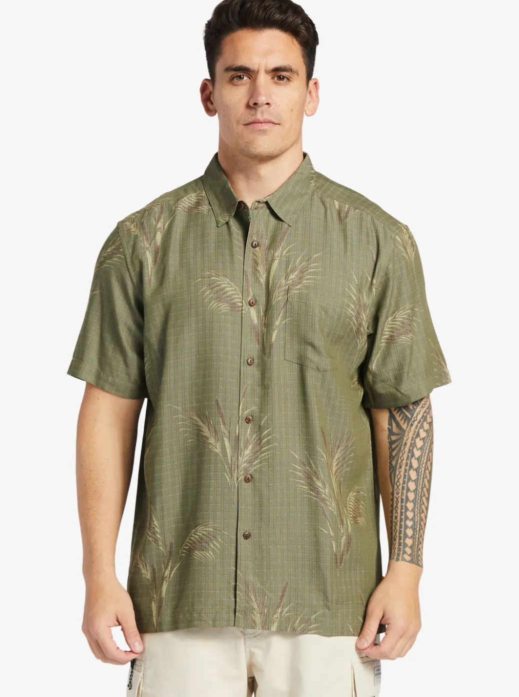 Cheap Quiksilver Waterman Skipped Out Woven Shirt Dusty Olive Skipped Out