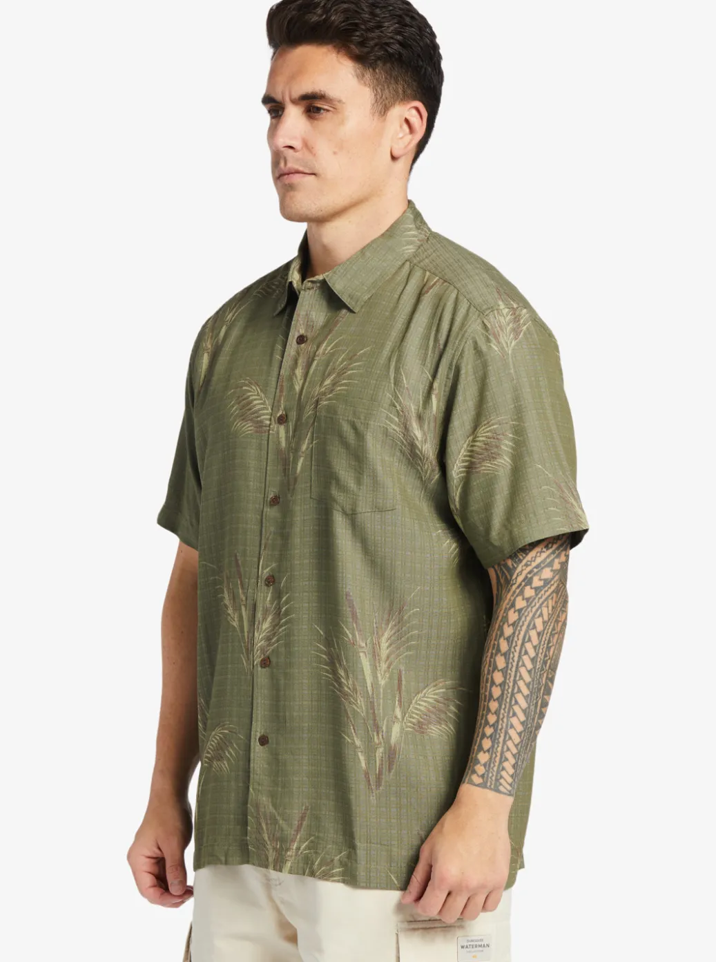 Cheap Quiksilver Waterman Skipped Out Woven Shirt Dusty Olive Skipped Out
