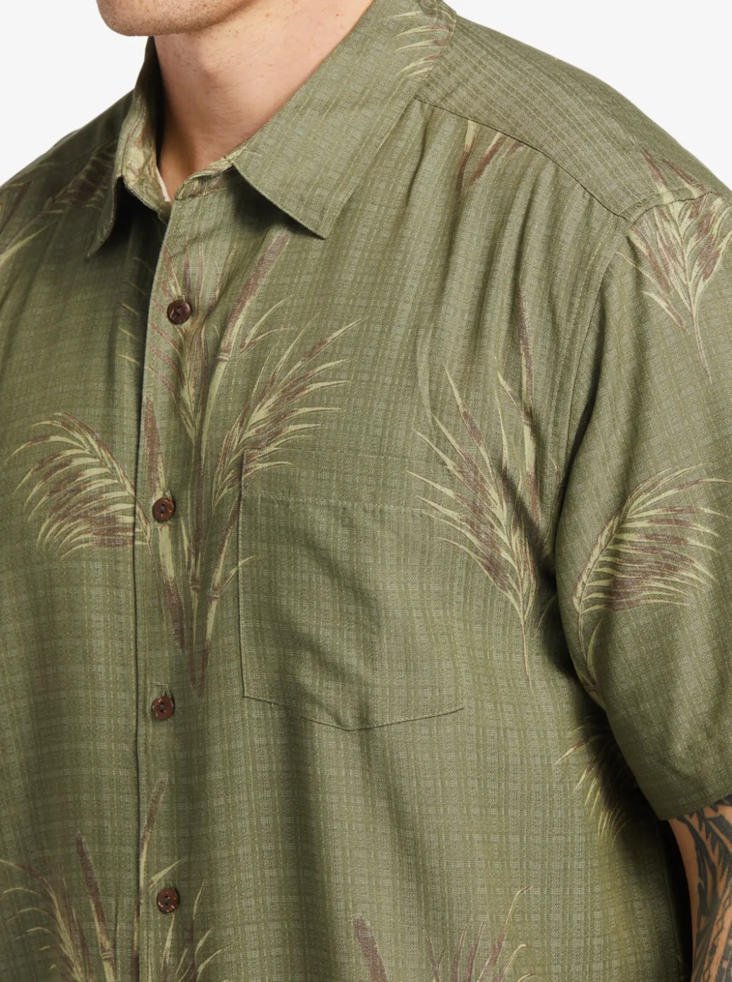 Cheap Quiksilver Waterman Skipped Out Woven Shirt Dusty Olive Skipped Out