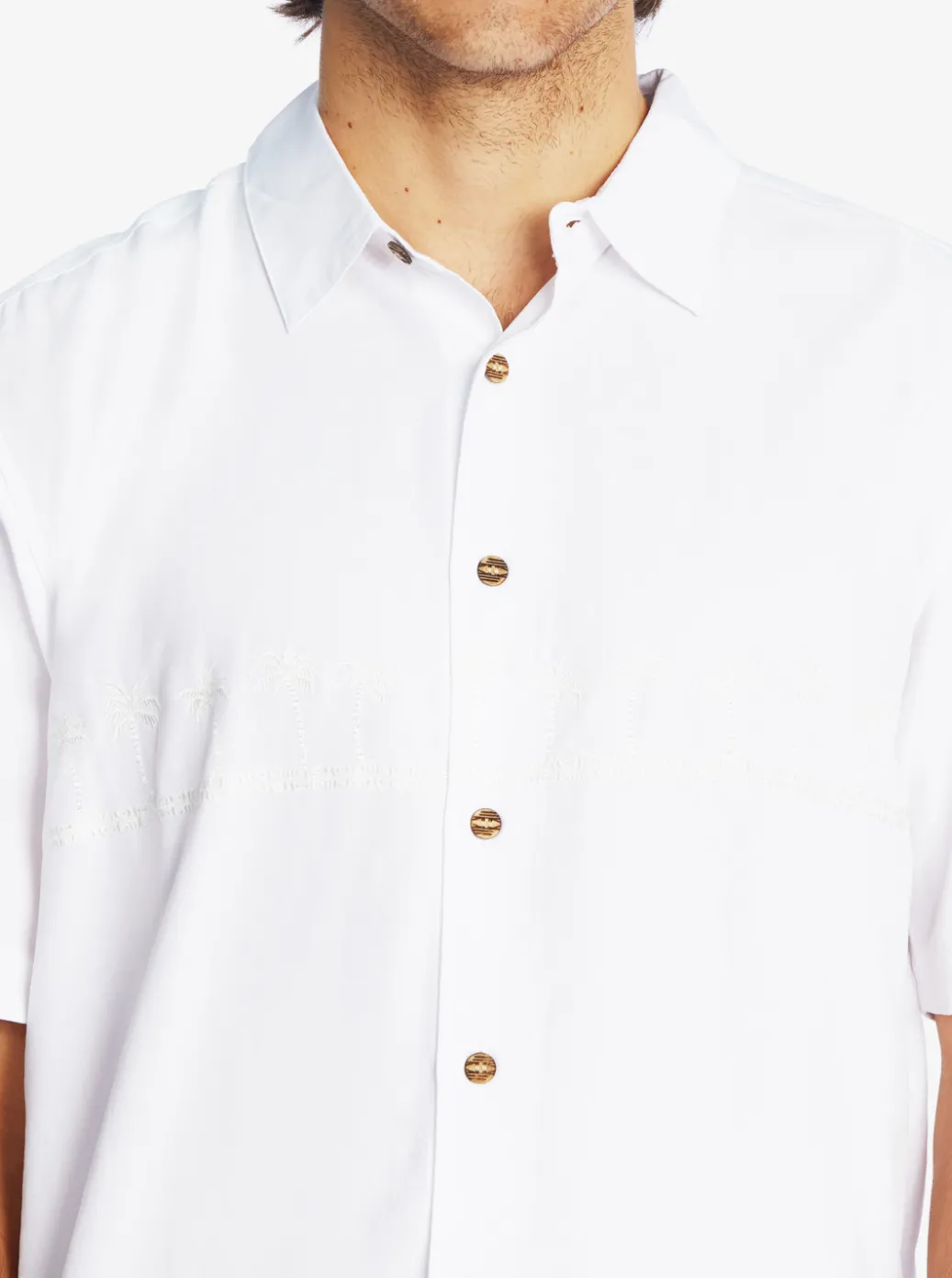 Online Quiksilver Waterman Tahiti Palms Premium Anti-Wrinkle Shirt White