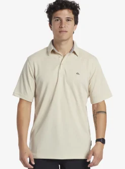 Best Quiksilver Waterman Water Short Sleeve Polo Shirt Brown Rice