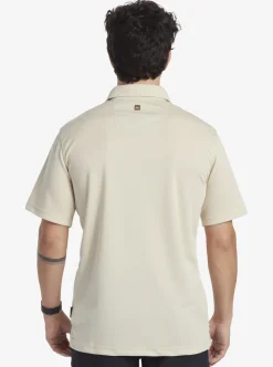 Best Quiksilver Waterman Water Short Sleeve Polo Shirt Brown Rice