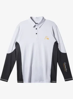 Flash Sale Quiksilver Waterman Waterman Piscator Polo Long Sleeve Upf 50 Surf T-Shirt White