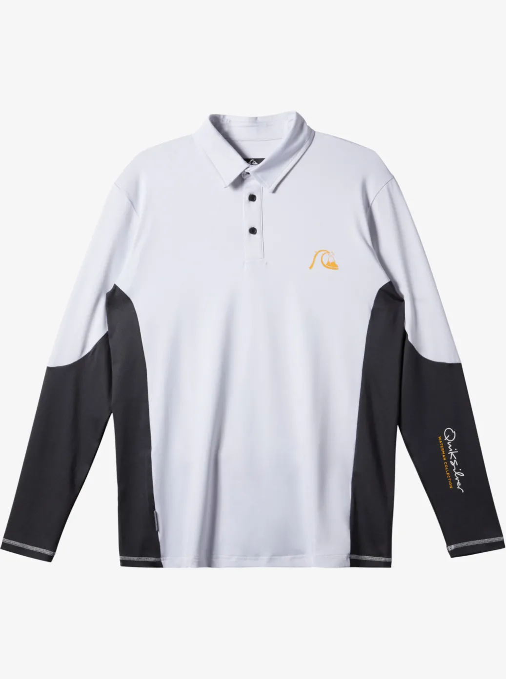 Flash Sale Quiksilver Waterman Waterman Piscator Polo Long Sleeve Upf 50 Surf T-Shirt White