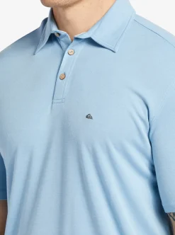Fashion Quiksilver Waterman Waterpolo Short Sleeve Polo Shirt Dusk Blue