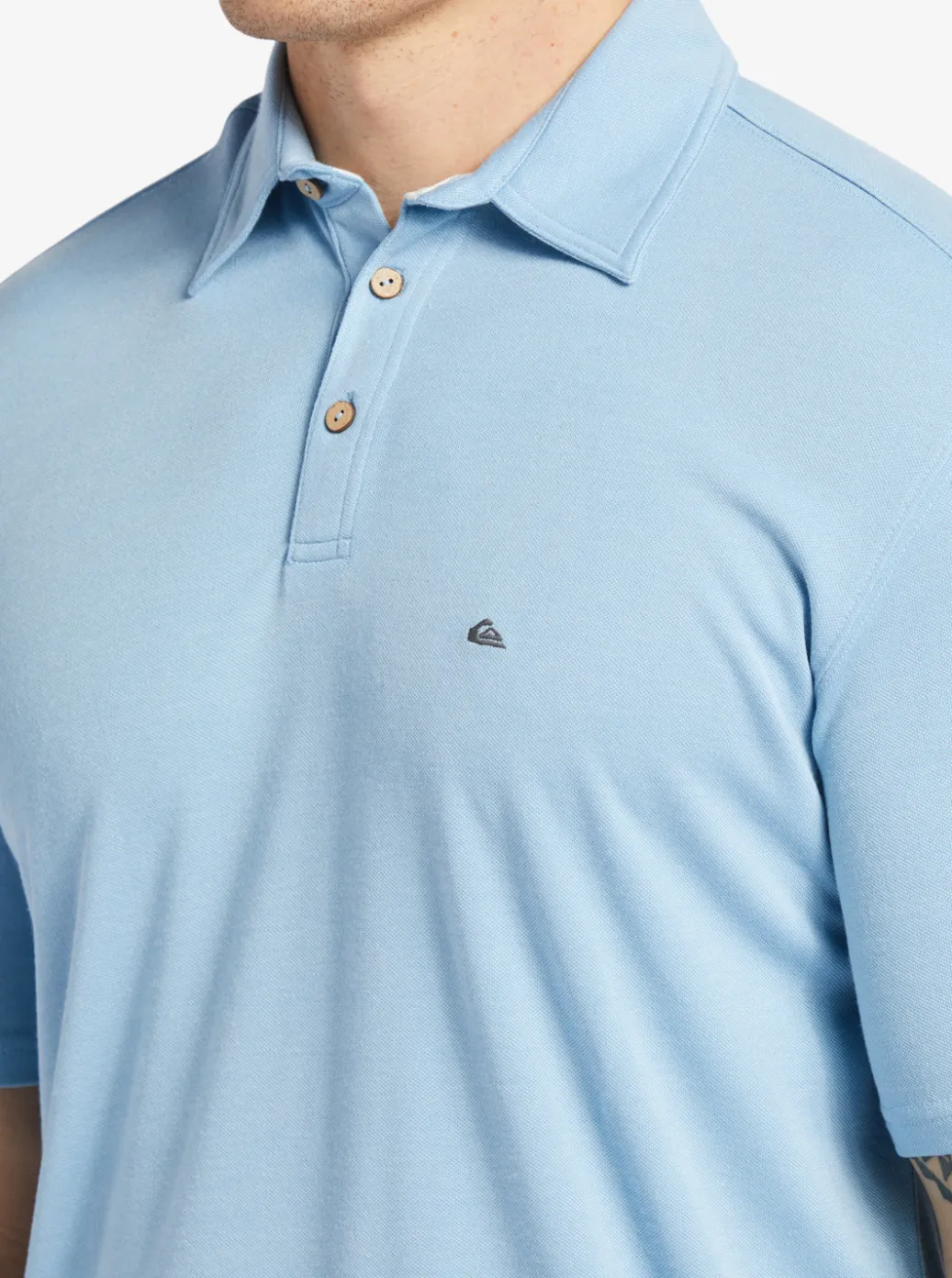 Fashion Quiksilver Waterman Waterpolo Short Sleeve Polo Shirt Dusk Blue
