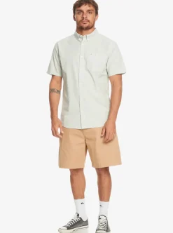 Fashion Quiksilver Winfall Short Sleeve Shirt Iceberg Green